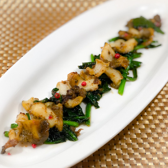 活ツブ貝とほうれん草の肝バター炒め 海の恵み 食の底力 Japan 公式レシピサイト